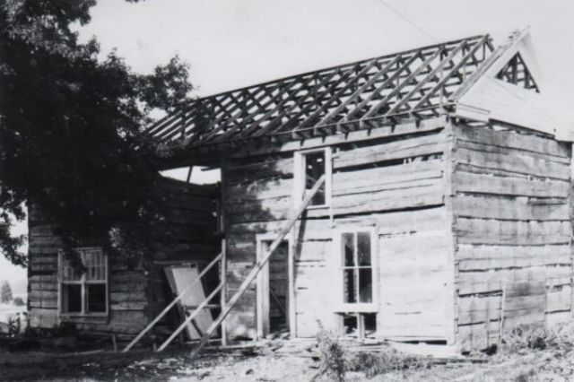 Original image of Whitaker Store during construction