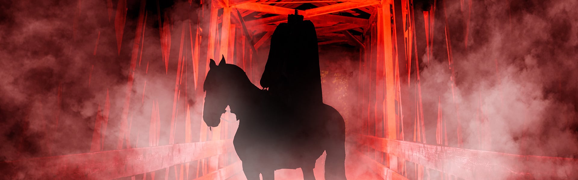 dusk silhouette of the headless horseman 