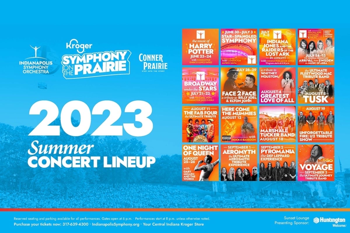 Indianapolis Symphony Orchestra and Conner Prairie announce spectacular 2023 Kroger Symphony on the Prairie season