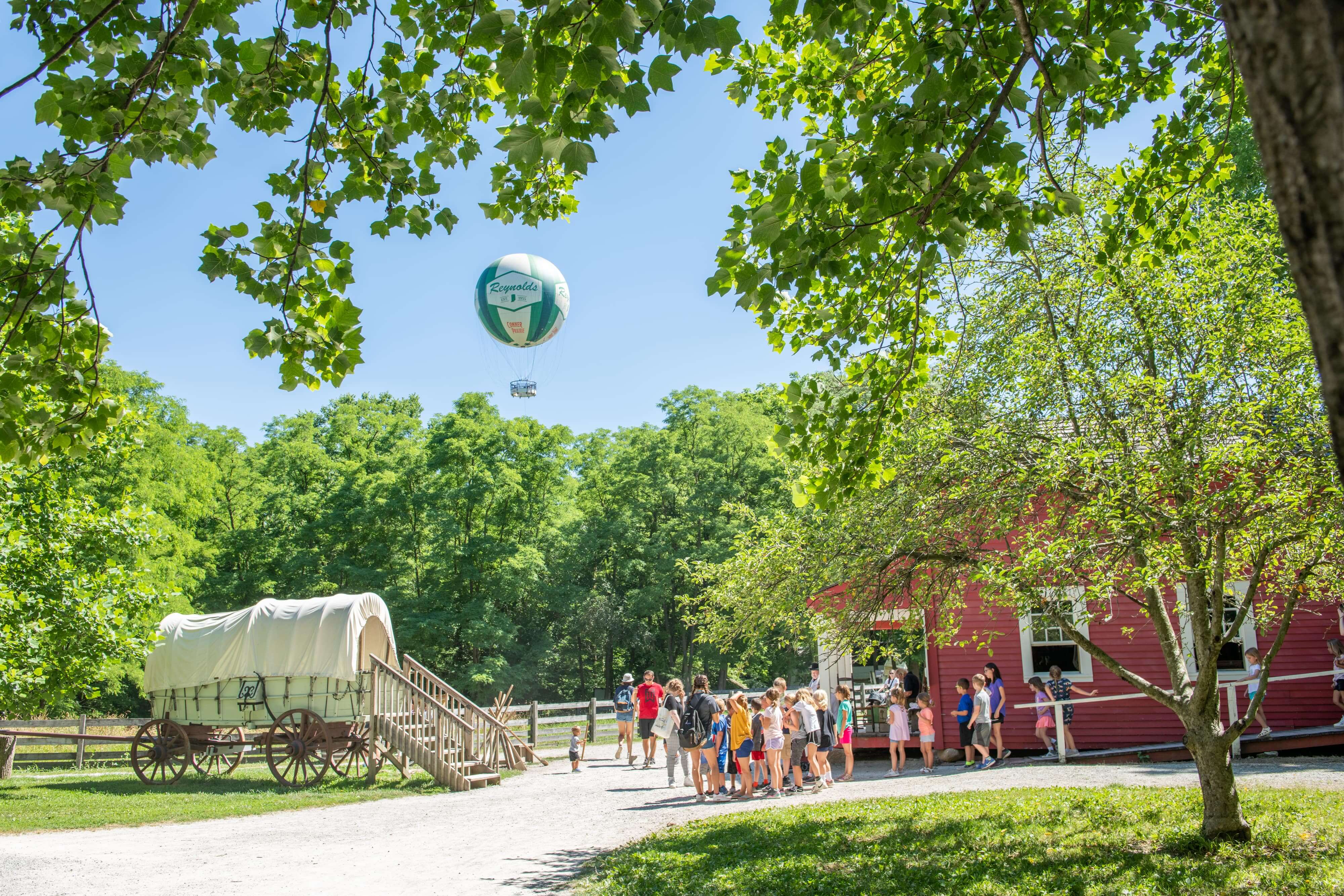 group of children with air balloon