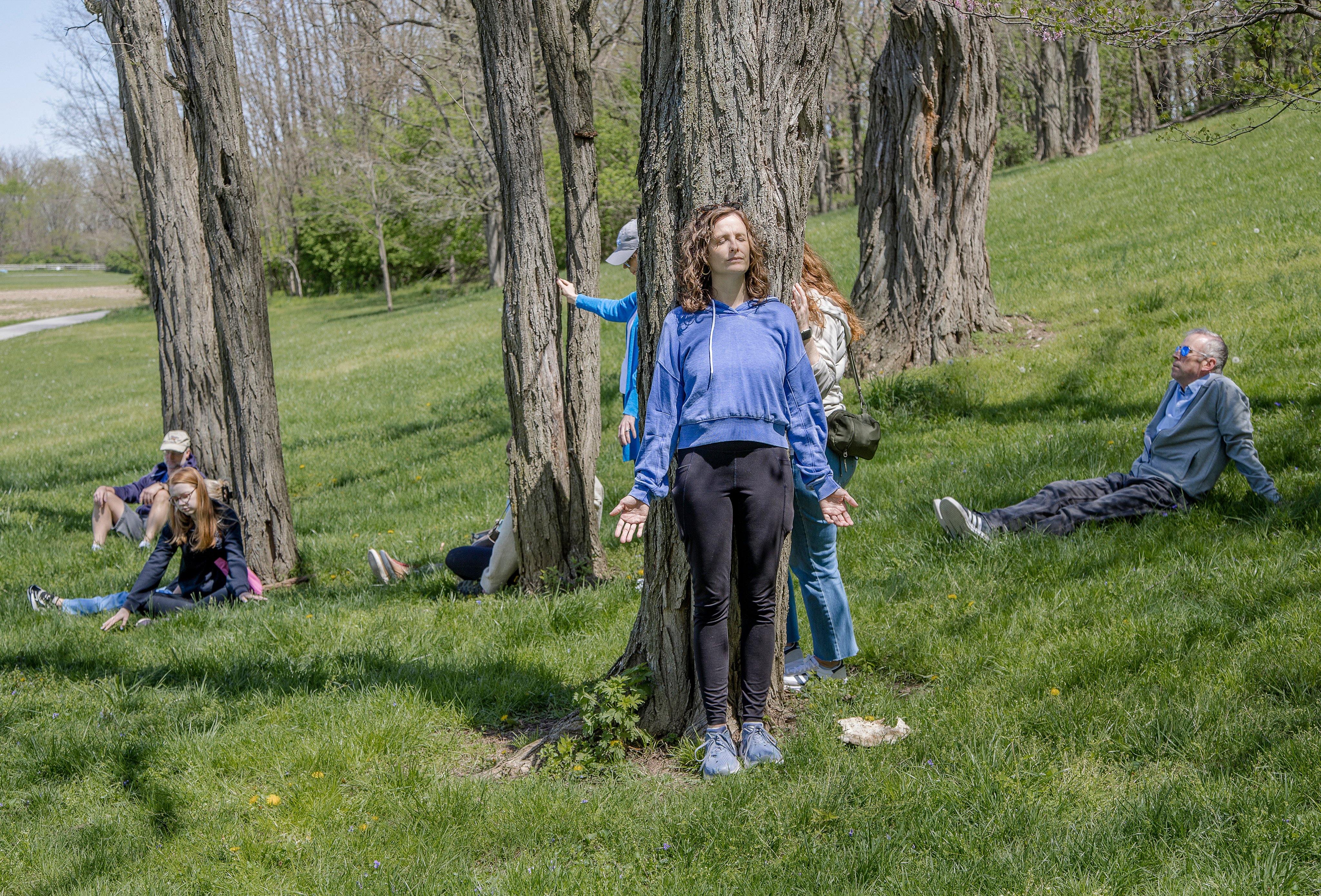 folks relaxing and letting nature be their therapist
